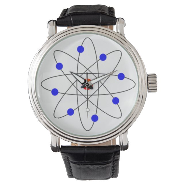 Modern blå Atom-bild Armbandsur (Framsida)