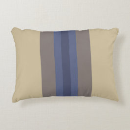 Modern blå beige randig accentkudde prydnadskudde