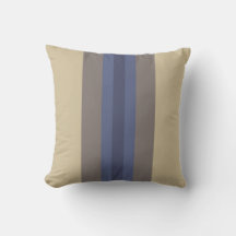 Modern blå beige randig kastkudde