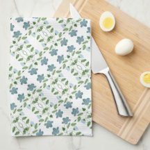 Modern blå Blommigt