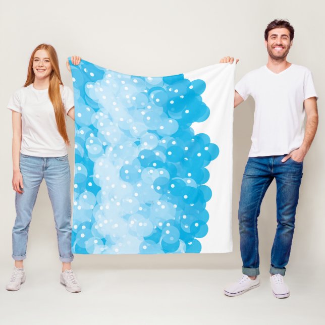 Modern blå bubblor Pojke Mönster Fleecefilt (På plats)