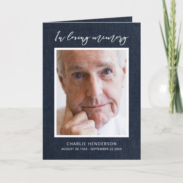 Modern blå denim i flytande minnesfält, uppfälld b program (Framsida)