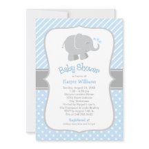 Modern Blå Elefant Baby Pojke Bebis Shower