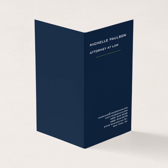 Modern, blå Elegant med oformaterad Professionell Visitkort (Utsida)