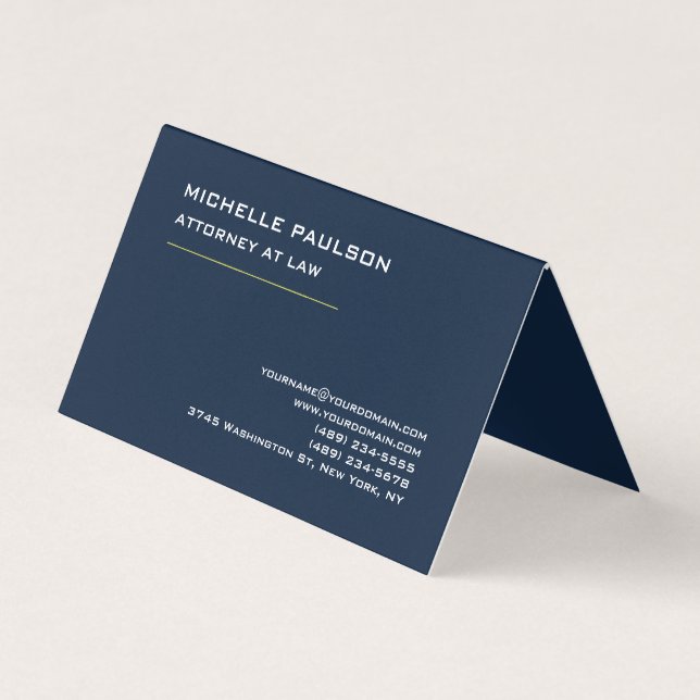 Modern, blå Elegant med oformaterad Professionell Visitkort (Framsida)