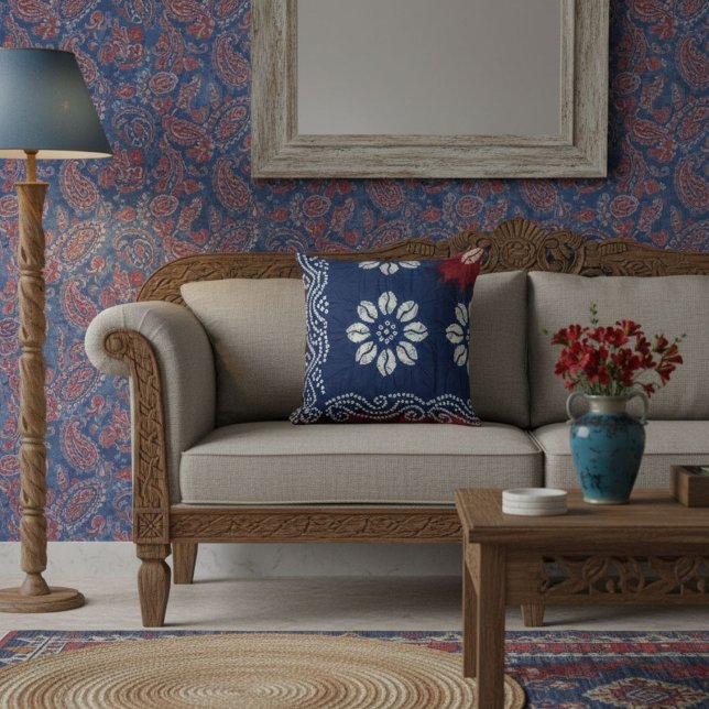 Modern blå elegant stilren chic kudde (Skapare uppladdad)