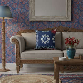 Modern blå elegant stilren samtida chic kudde
