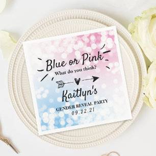 Modern blå eller Rosa? Gender Reveal Party Pappersservett