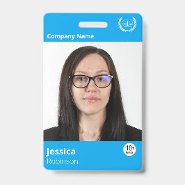 Modern blå företagsanpassad namn-ID-kort för anstä