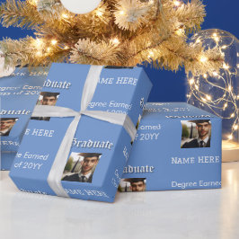 Modern blå foto, Namn, grader, Studenten Presentpapper