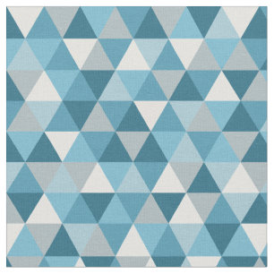 Modern blå geometri Fabric Tyg
