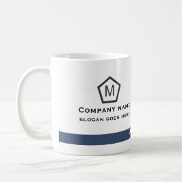 Modern blå geometrisk företagsmugg kaffemugg