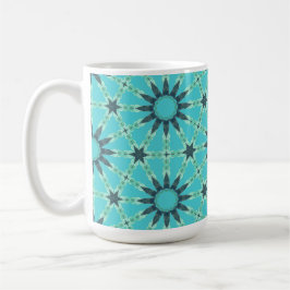 Modern blå geometrisk kaffemugg med stänk