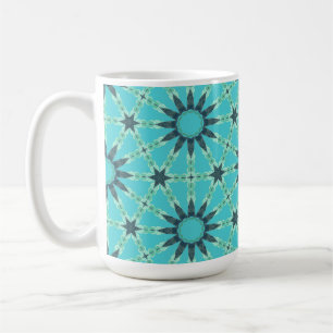 Modern blå geometrisk kaffemugg med stänk