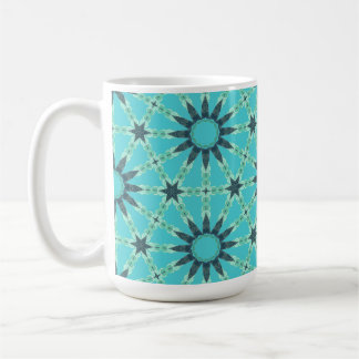 Modern blå geometrisk kaffemugg med stänk