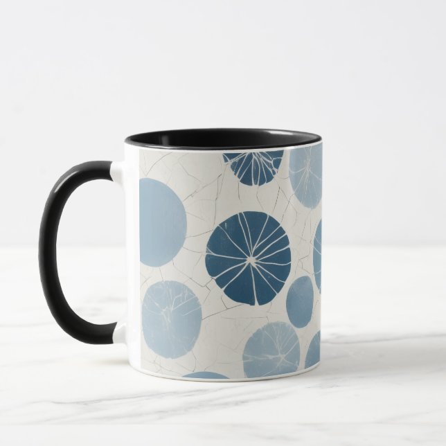 Modern Blå Geometrisk Mugg (Vänster)