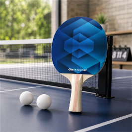 Modern Blå Geometrisk Namn Pingisracket