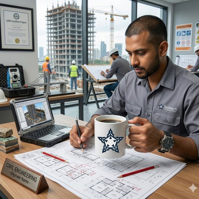 Modern Blå Geometrisk Stjärna Personlig Mugg (Skapare uppladdad)