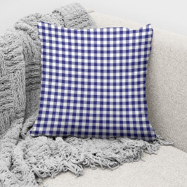 Modern Blå Gingham Mönster Kudde