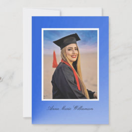 Modern blå gradient-examensmeddelande inbjudningar