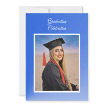 Modern Blå Gradient Gratulationsfest Inbjudan - fo