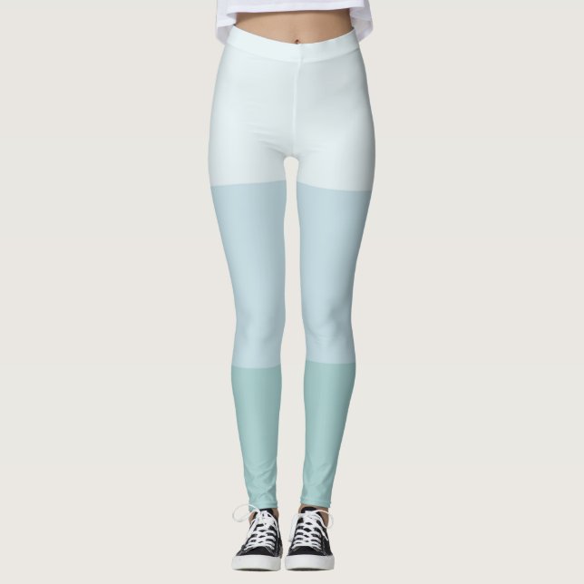 Modern blå Grönt, Elegant Klistra in Färg Leggings (Framsida)