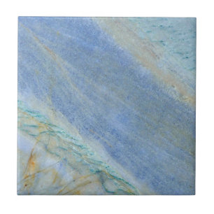 Modern blå Guld Quartz Marble-utskrift Kakelplatta