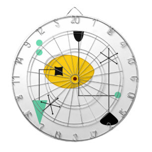 Modern blå gult, enkel återgivning darttavla