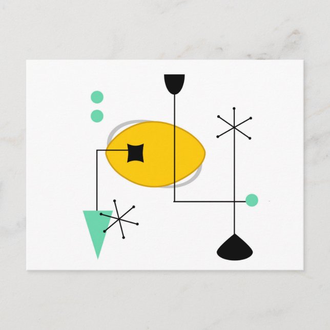 Modern blå gult, enkel återgivning vykort (Framsida)