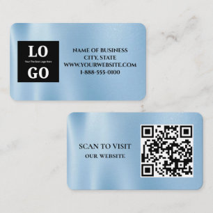 Modern blå himmel anpassad logotyp och QR-kod Visitkort