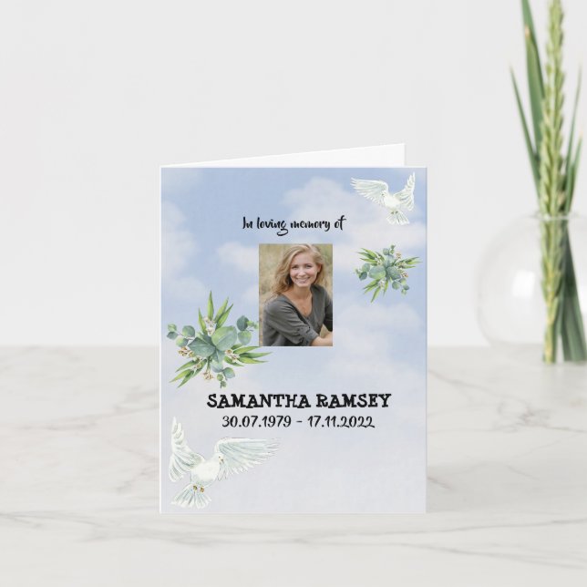 Modern Blå himmel-kondoleanskort Meddelande (Framsida)