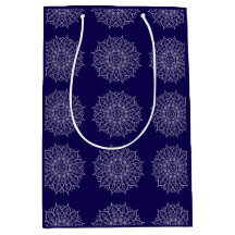 Modern blå indigo mandala boho decoupage present