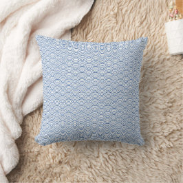 Modern blå japansk våg Geometric Mönster Kudde