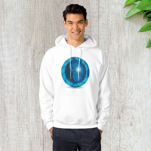 Modern blå jordglob världskarta hoodie (Skapare uppladdad)