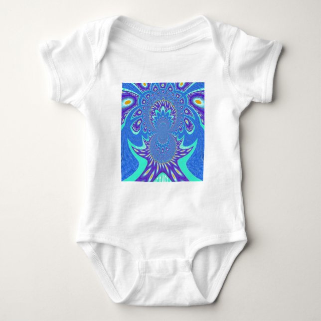 Modern blå konst t-shirt (Framsida)