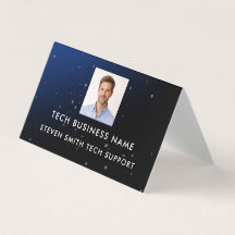 Modern Blå Lägg till Foto & QR-kod Tech Profession
