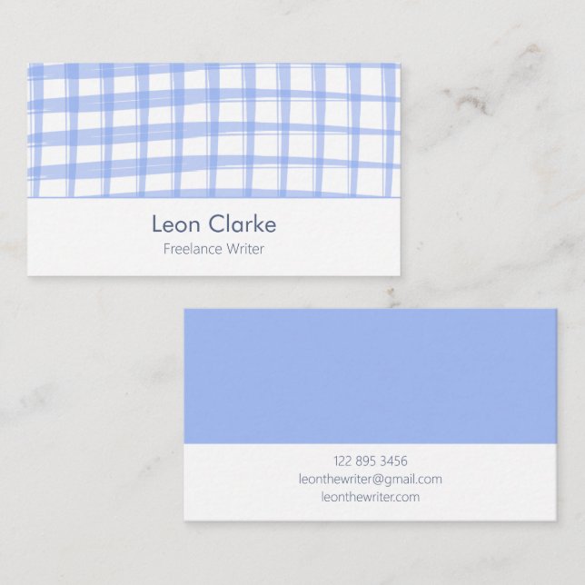 Modern blå lattiskdesign visitkort (Fram/baksida)