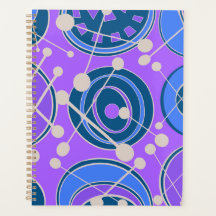 Modern, blå, lila och vit geoform.