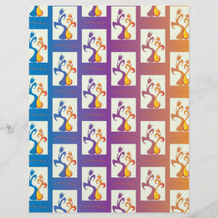 Modern blå, lila, orange Tulip par Blommigt