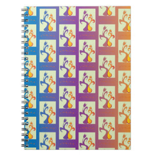 Modern blå, lila, orange Tulip par Blommigt Anteckningsbok