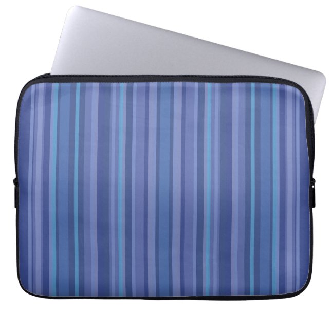 Modern blå lila randig laptop fodral (Framsidan)