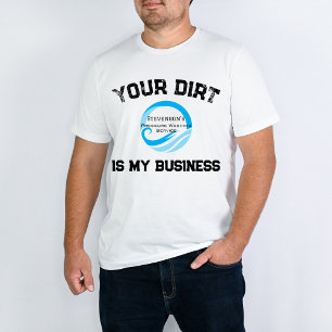 Modern Blå Logotyp Anpassningsbar Trycktätning T Shirt