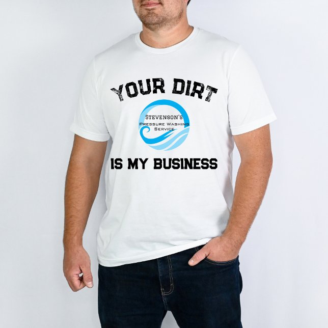 Modern Blå Logotyp Anpassningsbar Trycktätning T Shirt (Skapare uppladdad)