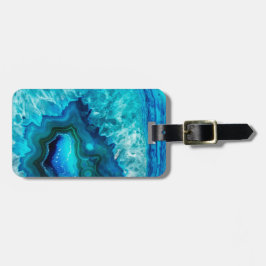 Modern blå marble Agate Bagagebricka