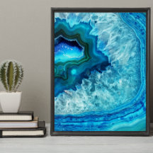 Modern blå marble Agate