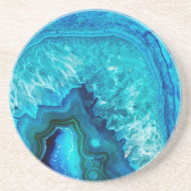 Modern blå marble Agate Underlägg (Framsidan)