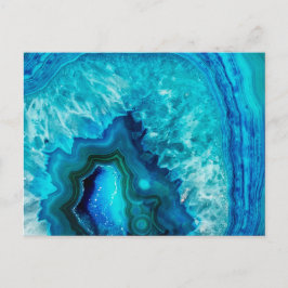 Modern blå marble Agate Vykort