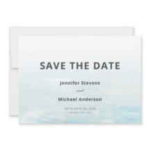 Modern Blå Marin Akvarell Bröllop