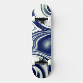 Modern blå marmorerad skateboard