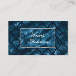Modern blå metallisk Elegant Visitkort